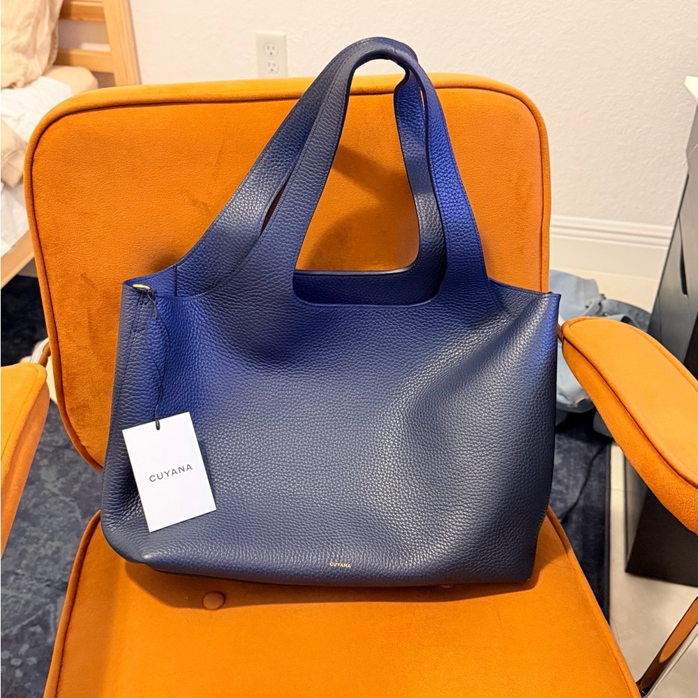 NWT Cuyana System Tote 13-inch in Navy Blue